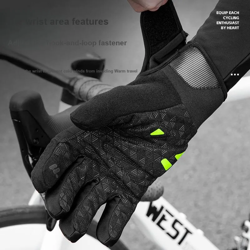 WEST BIKING Riding Equipment Glove Unisex Nylon/PU/Spandex/Polyester Black-3