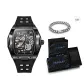 Black Case Black Dial Black Silicone[Comes with Cuban Bracelet]