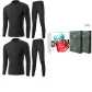 Mock Neck 2-Piece Underwear Set (Black+Black) 100% cotton Antibacterial/Premium Gift Box Set