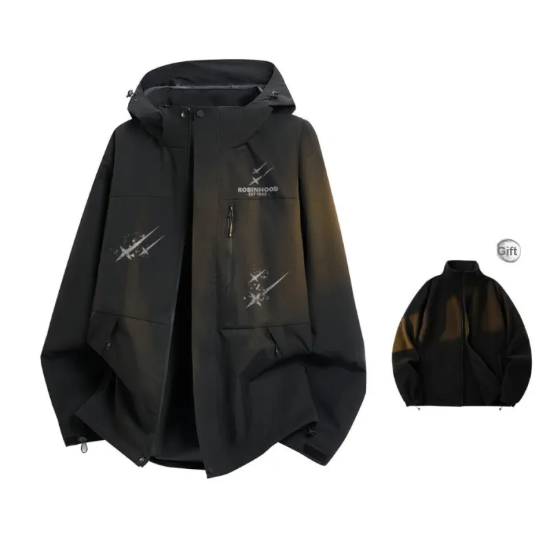 ROBINHOOD Water-Resistant Windproof Wear-Resistant Warm Windbreaker Jacket Unisex-3