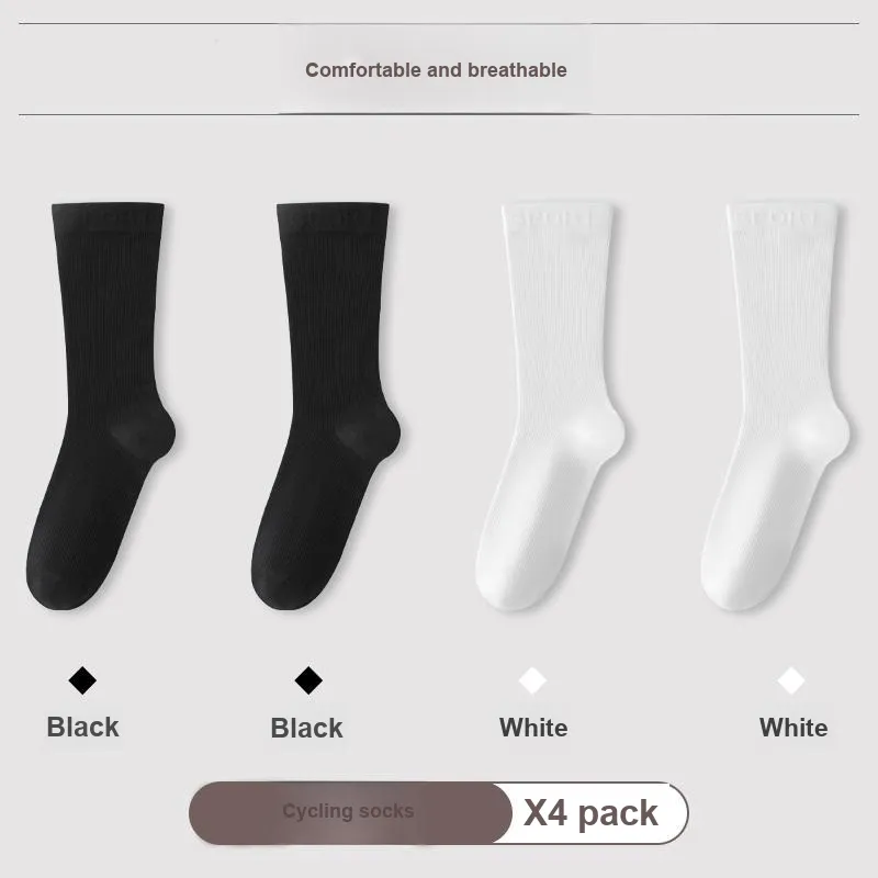 FIRS Mid Calf Socks Men's 4 Pack Mixed color Combination-19