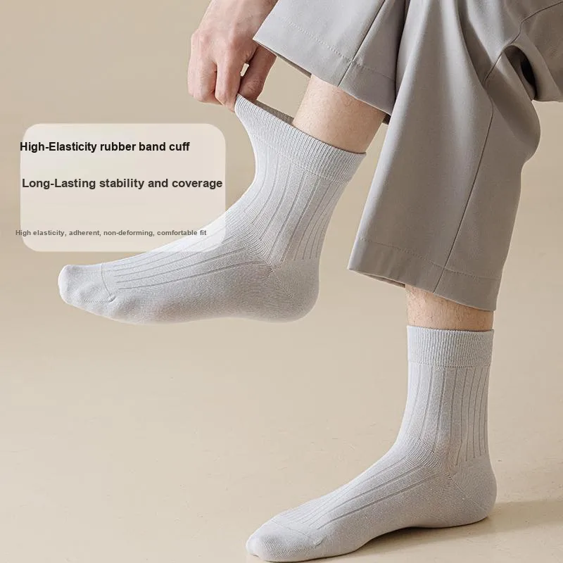 PLANDOO Mid Calf Socks Men's Shopping Bag 5 Pack-10