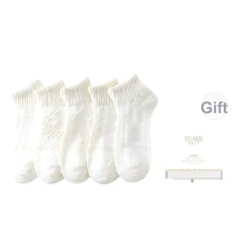 XIA.WA.ZHI.XIU Ankle Socks Women's Shopping Bag 5 Pack