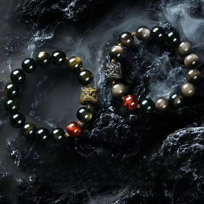 TUTAE Obsidian Jade Bracelets Unisex-5