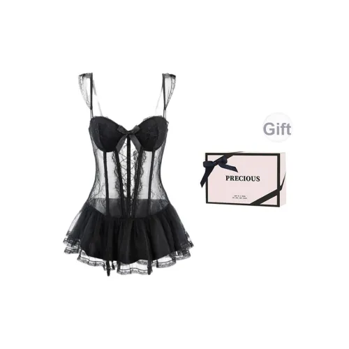 GOYN Черные чулки с кружевом, женские, ночные сорочки