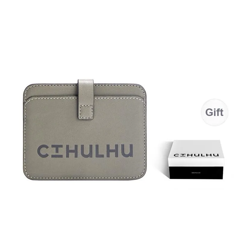 Cthulhu Split Cow Leather Tricolor Letter Card Holder Mini Unisex Dirty Orange/Ink Grey/Grey White-5