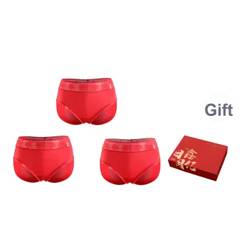 JINSANT Underpants Women's Box 3 Pack Red