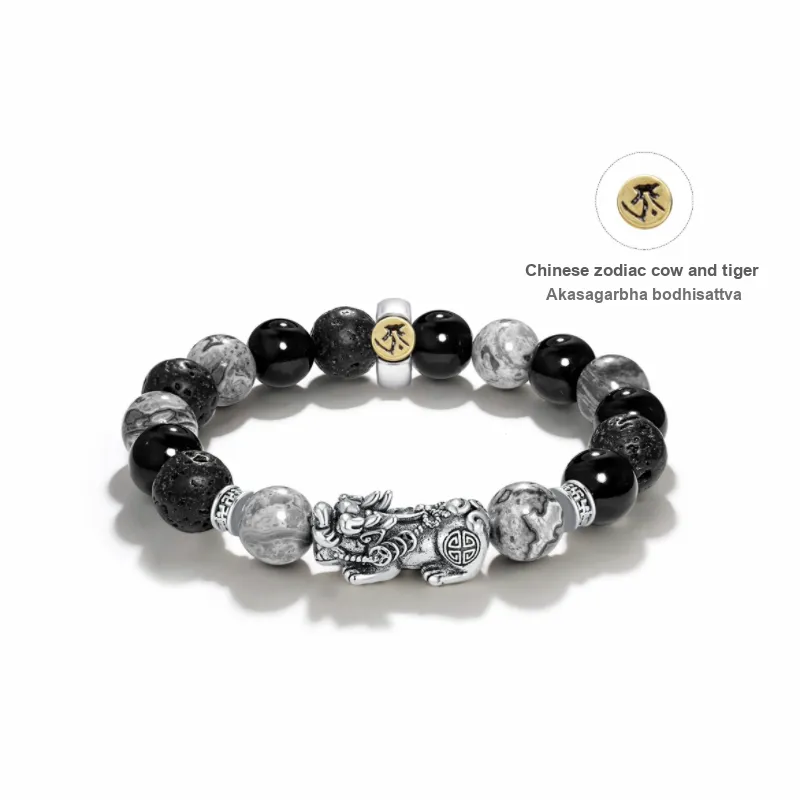 TANGSHU Map Stone Wealth And Good Luck Beaded Bracelet Unisex-9