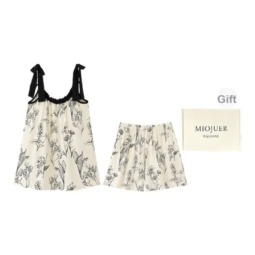 MIOJUER Пижамный комплект женский бежевый желтый