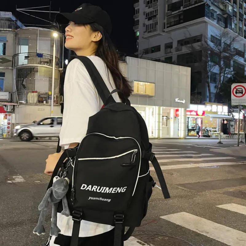 URBAN FOREST Nylon Backpack Unisex Blue/Red/Black/White-16