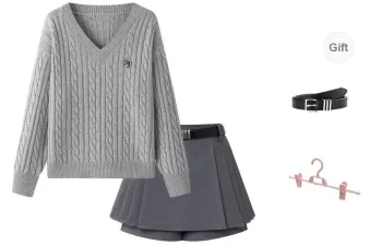 Tokyo Season Skirt Set Fall Women's Gift Box Set Gray