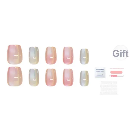 SEVERLAND False Nail Короткий Гальванизированный Кошачий глаз Candy Color Градиентный