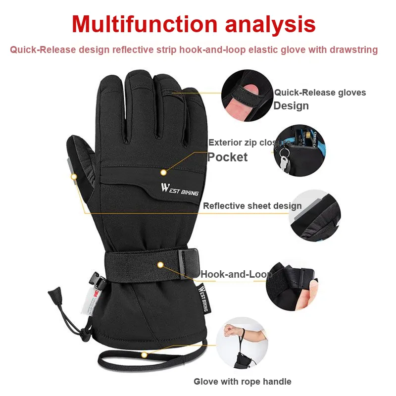 WEST BIKING Riding Equipment Cycling Glove Outdoor Unisex Snow Beauty Cotton M/L/XL/XXL-8