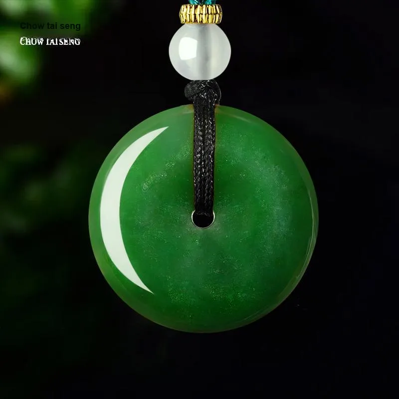CHOW TAI SENG Peace Buckle Hetian Jade Necklace Pendant Jasper Unisex-13