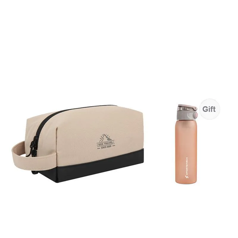 GOX Canvas Sports Single Layer Canvas Bag Toiletry Bag Unisex Ecru Khaki Gray Orange-32