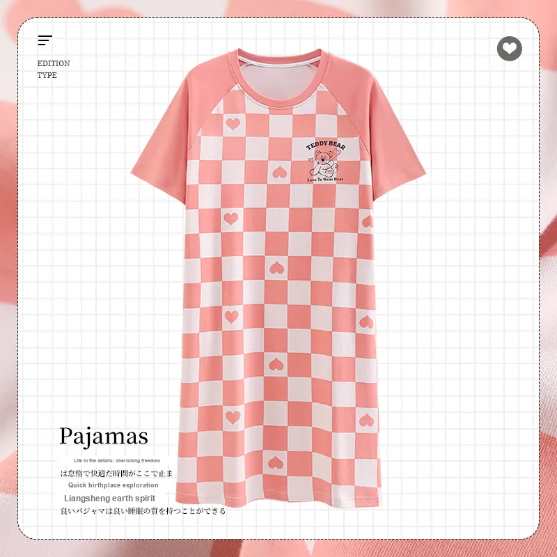 FENTENGCARE Nightgown Women's Shrimp Pink-1