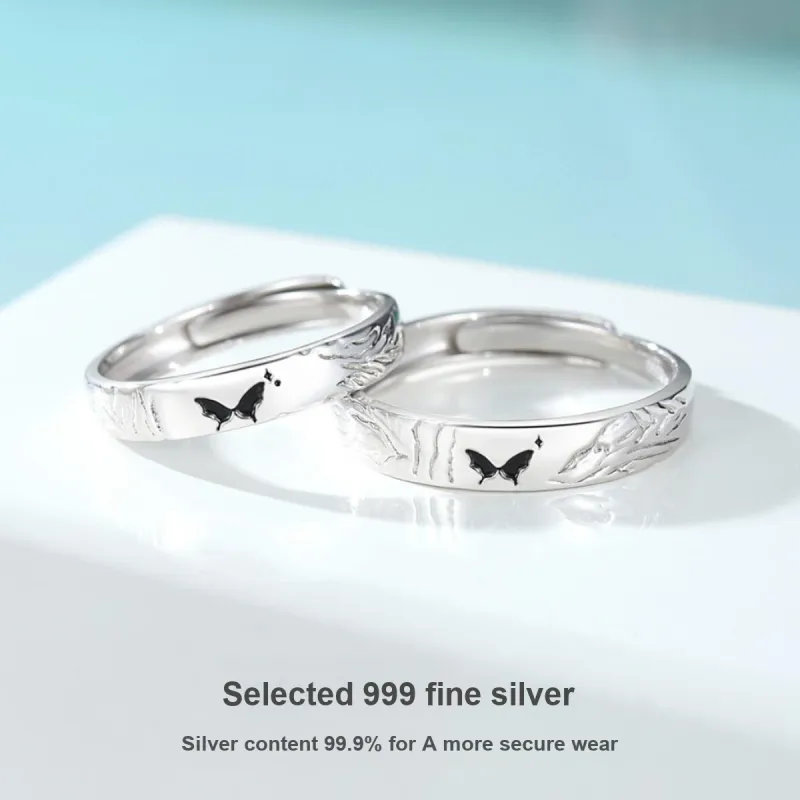 WINY S 999 Fine Silver With Certificate Rings Unisex Silver-4