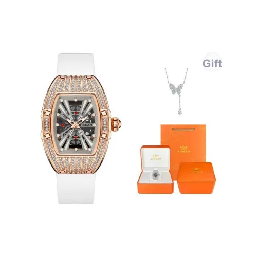 X Шестерня Кварцевый механизм Женские часы 47mm*32mm*13mm Скелет