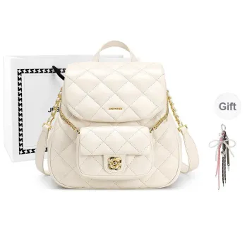 JUST STAR Artificial Leather Handheld Backpacks Small Size Women's Black/White/Pink
