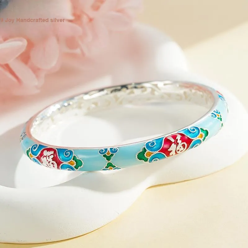 Nine Music 999 Fine Silver Bangles Women's-3