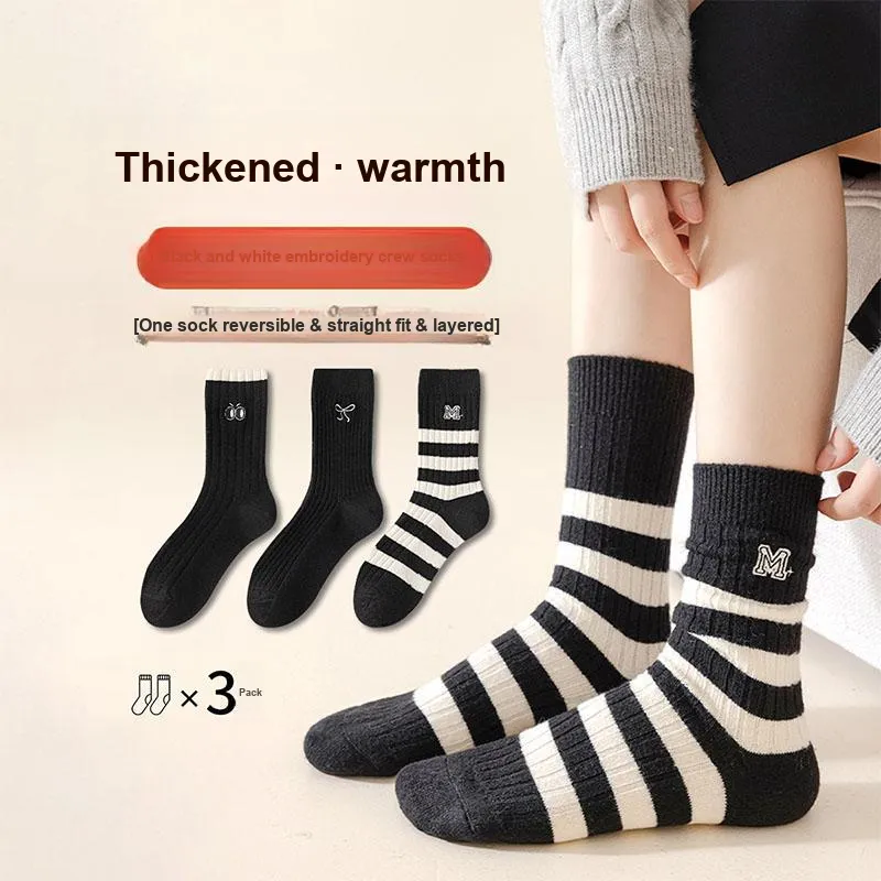 AUGUST Mid Calf Socks Women's 3 Pack-1