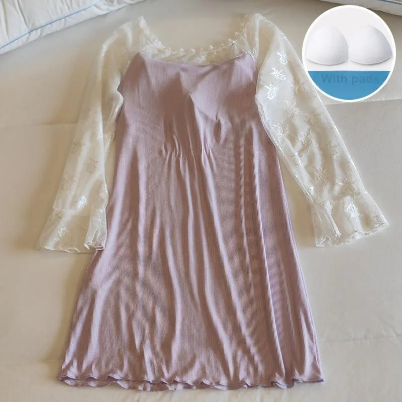Sleeping Beauty Nightgown Women's Light Purple-5