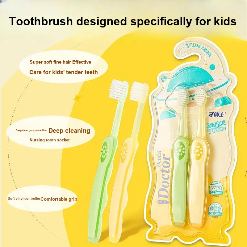 Dr. Tooth ZhiQu Baby Kids' Toothbrush Tooth Cleaning Gum Protection 2 Pcs-0