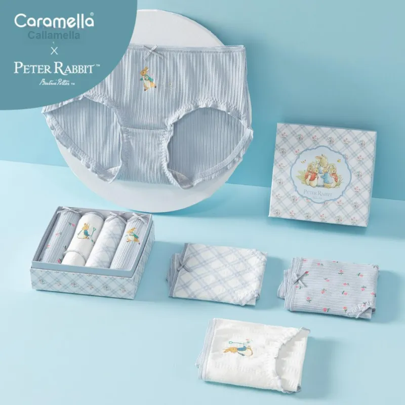 Caramella x Peter Rabbit/, Underwear Gift Box Women's 4 Pack Mixed Color-3