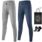 Thickened and Fleece-Lined 2 Pack (Light Gray+Navy Blue)+2 Pack Socks+Shopping Bag Included