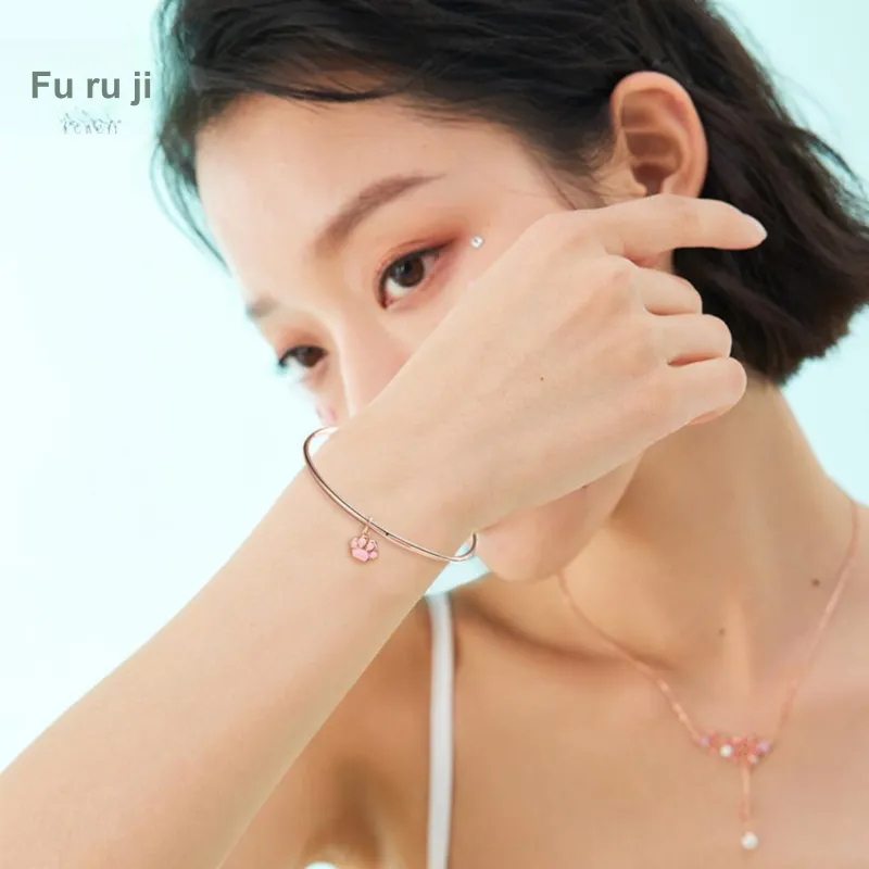 Fu Ru Ji S999 Fine Silver Sterling Silver Bracelets Women's-3