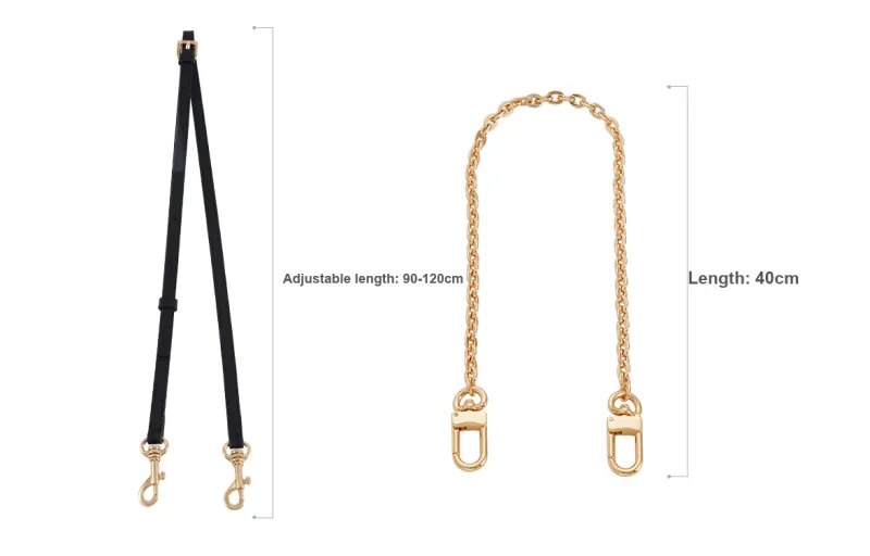 Lan Bao Fan Metal Shoulder Strap, Bag Accessory Women's Gold Tone-125