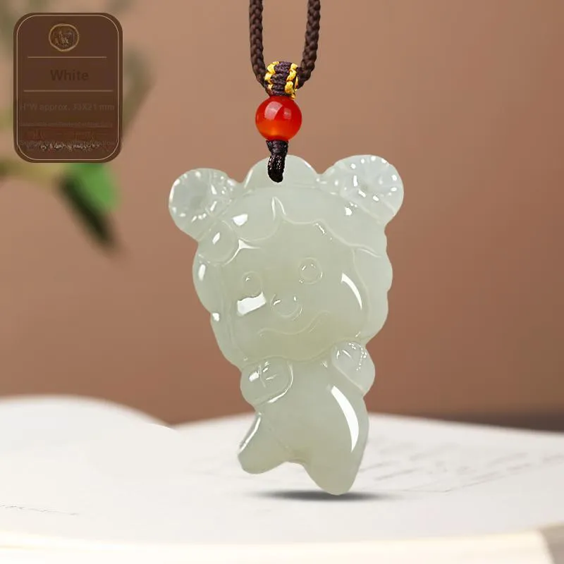 KUNYUYAO Hetian Jade Pendants White Jade Unisex-32