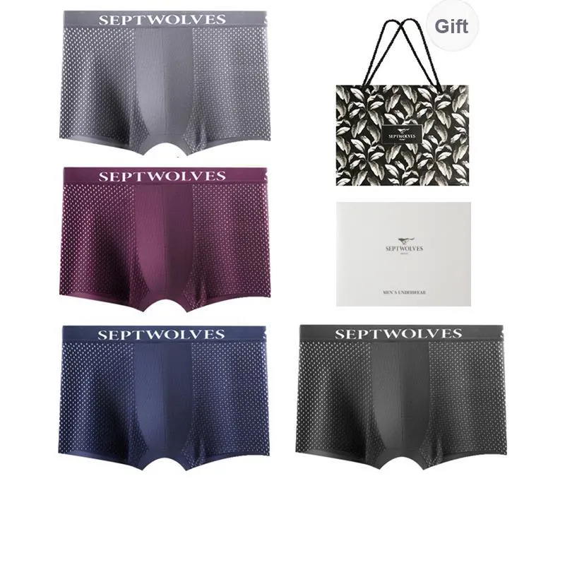 SEPTWOLVES Underwear Gift Box All Season Men's 4 Pack Gift Box Set+Shopping Bag-53