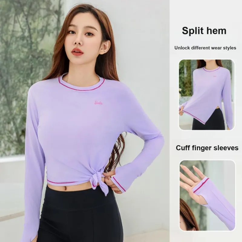Barbie Yoga T Shirt Women's Light Purple-1