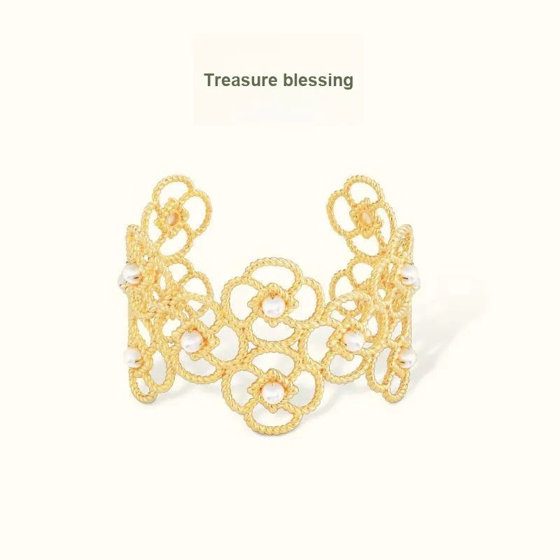 BAODEYI Pinctada Maxima, 18K Gold Plated Copper Bangles Unisex-5