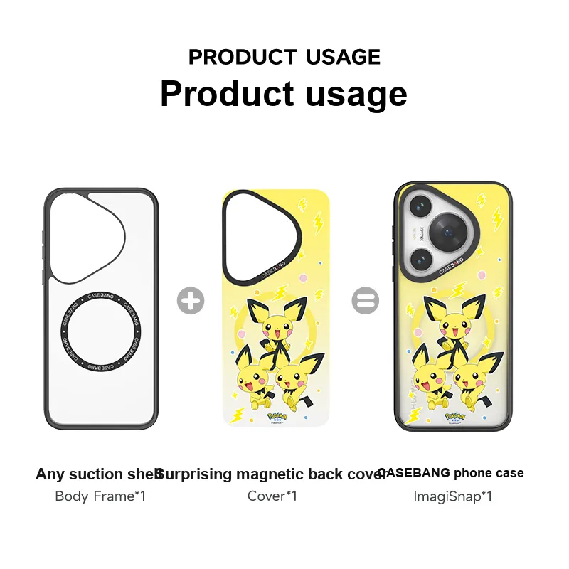 CASEBANG PC Material Pokémon Collaborative Phone Case With Magnetic Back Cover Compatible With Huawei Pura70/pro+/Ultra-4
