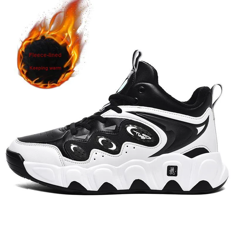 MUSHILANDI Height Increasing Thermal Mid Top Basketball Shoes Men's Black-21