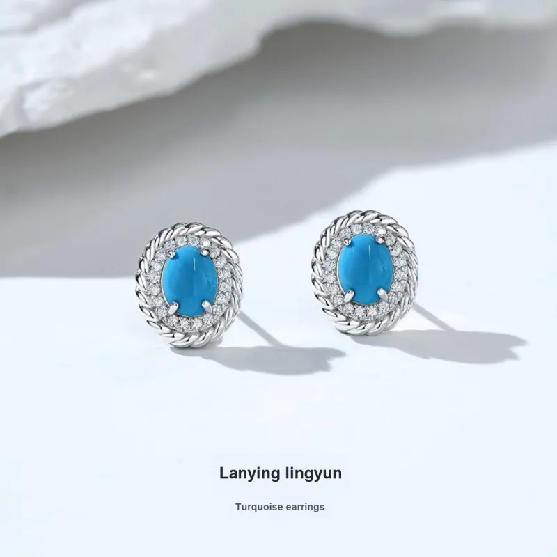 ME LUXE Turquoises Stud Earrings, Elegant Fashion Classic And Versatile Women's-1