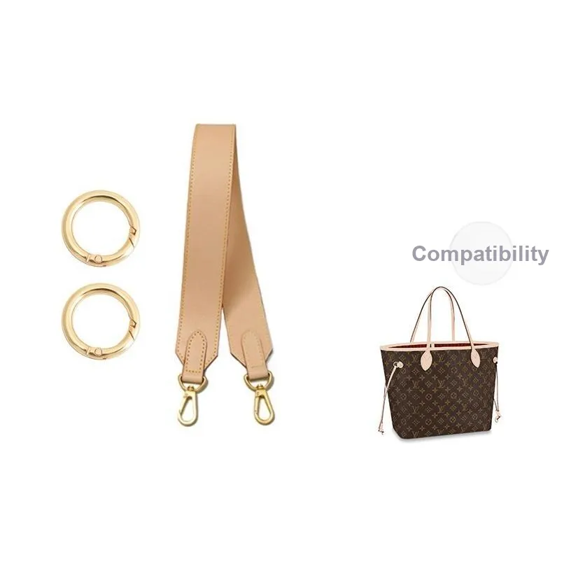 Ingenuity Handmade Cow Leather Bag Straps Women's Beige