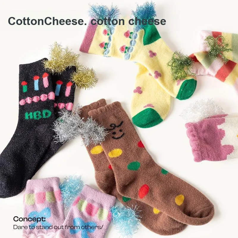 COTTON CHEESE Mid Calf Socks Women's 3 Pack-9