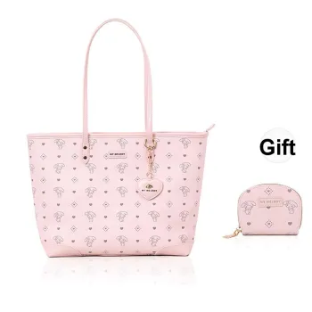 Sanrio Synthetic Leather Tote Bag, Shopping Bag, Shoulder Bag Regular Women's Pink