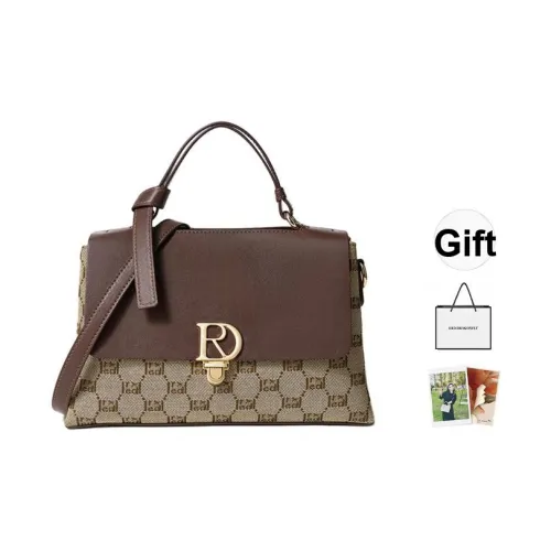 RED DRAGONFLY Ткань Сумка через плечо Сумка на плечо Стандартная Женская Кофейно-коричневая