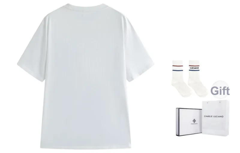 Charlie Luciano T Shirts Unisex White Box+Socks-1