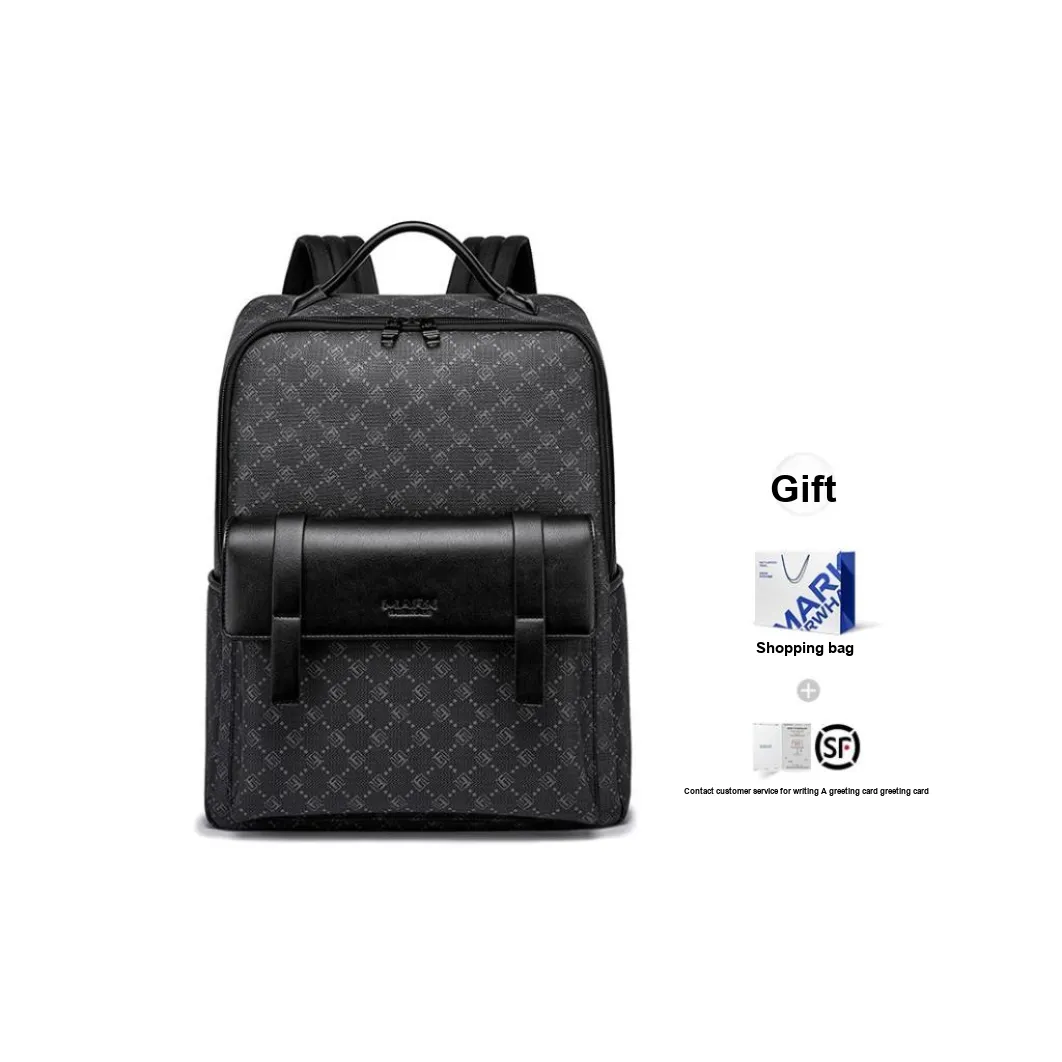 FAIRWHALE PU Backpack Laptop Bag Backpack Regular Unisex Lead Gray