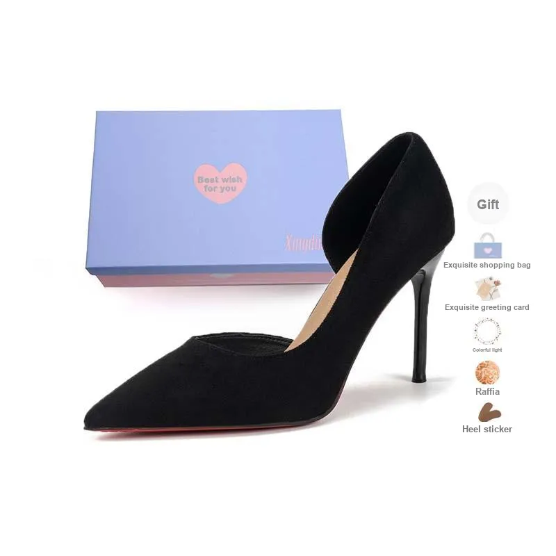 Xingdiman Slim Heel High Heels 10CM Women's Black