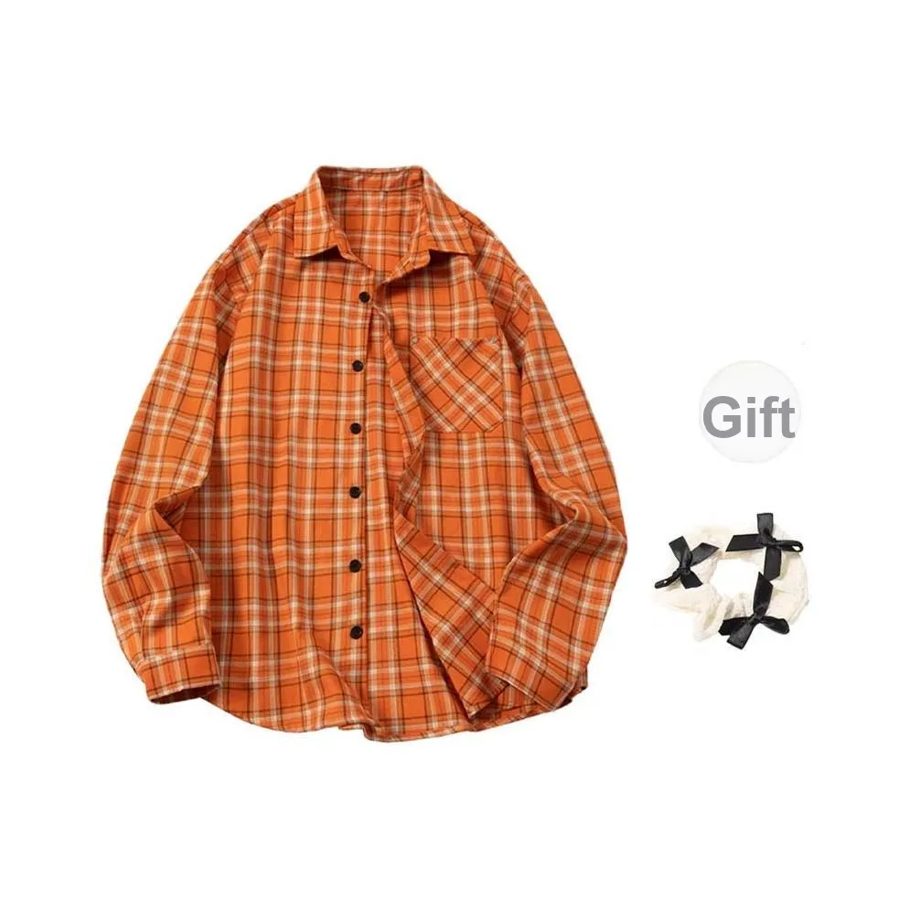 TURN UP Shirt Women's Orange Bowknot Hair Tie Comes With