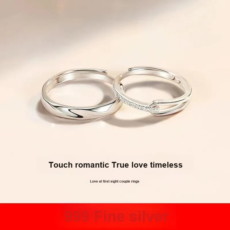 GUDUD S999 Fine Silver Rings Unisex-4