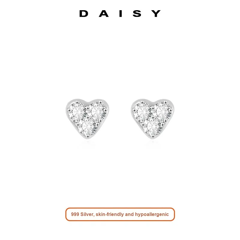 Daisy Dream 999 Fine Silver Stud Earrings Women's-2