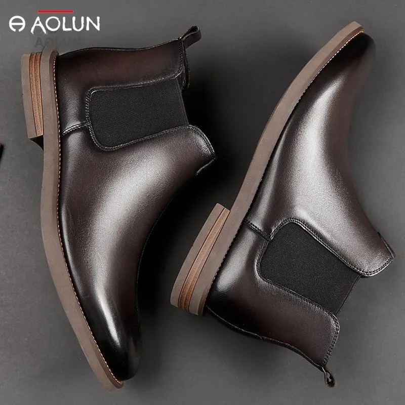 Auron Ankle-Length Chelsea Boots Men's Brown-1