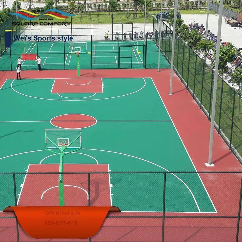WEISHI Sports Floor Mat Silicone PU Outdoor Plastic Ball Court Sports Facility Unisex PU Floor 5.0mm-1